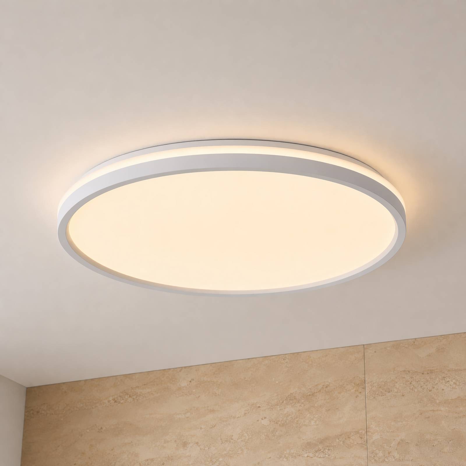 Lampa sufitowa LED Lindby Edmund, biała, Ø 39 cm, CCT, IP44