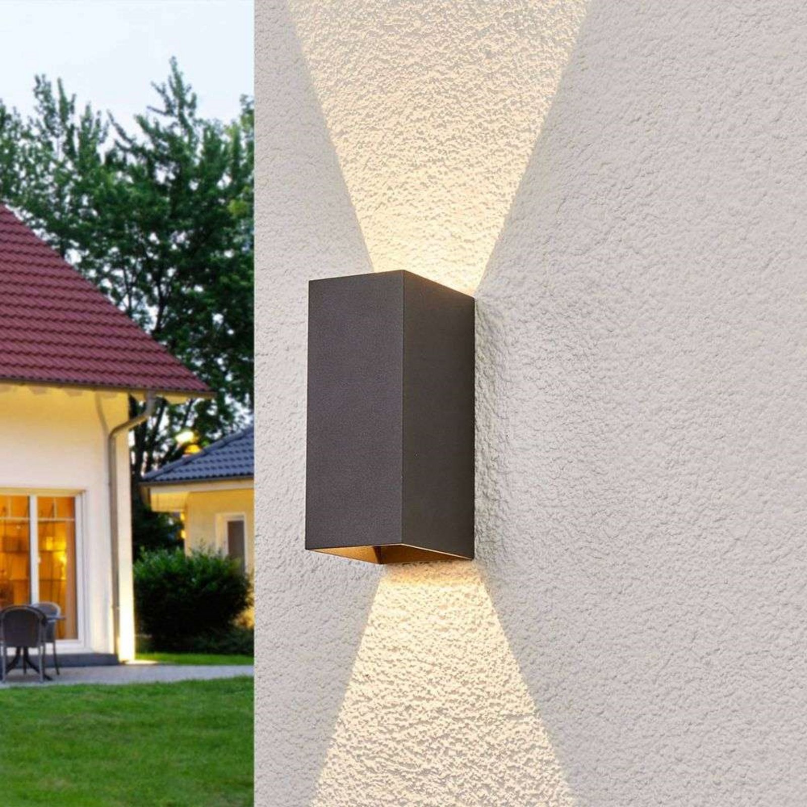 Mikka Buiten Wandlamp IP54 Dark Grey - Lucande