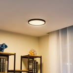 Lindby LED plafondlamp Pravin, Ø 30 cm, 3.000 K, zwart