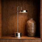 Dyberg Larsen LED-Akku-Tischleuchte MOOVELIGHT, chrom, 35 cm