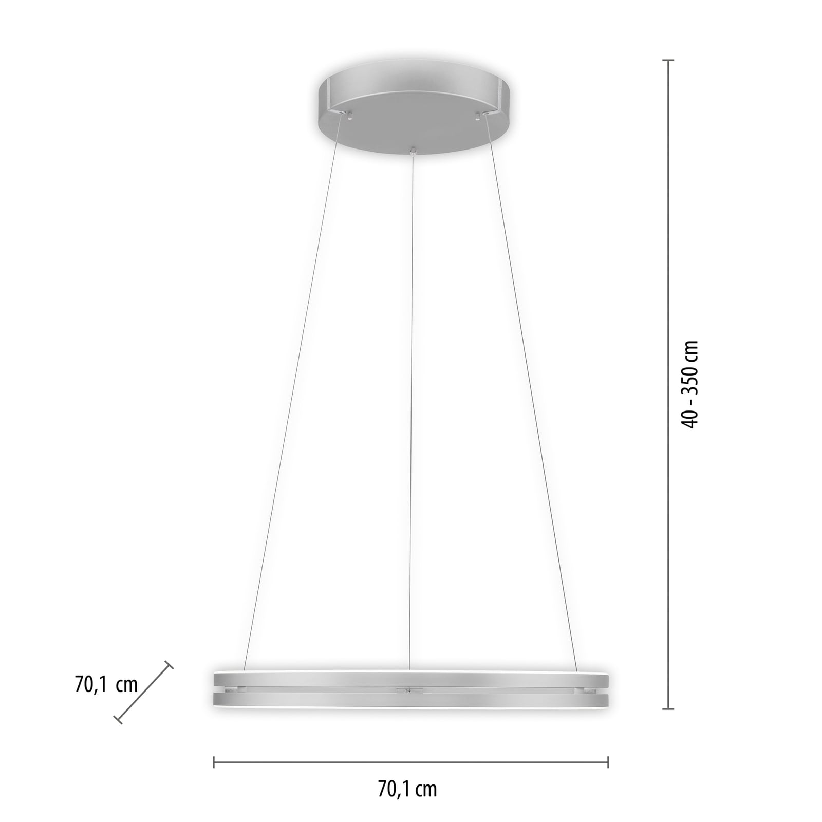 E-Loop LED-Hängeleuchte, stone, Ø70cm, Aluminium, CCT - PURE E-Loop LED-Hängeleuchte, stone, Ø70cm, Aluminium, CCT - PURE