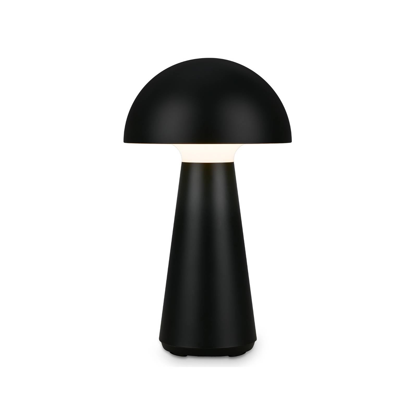 LED-Akku-Tischleuchte Fungo, aufladbar, schwarz