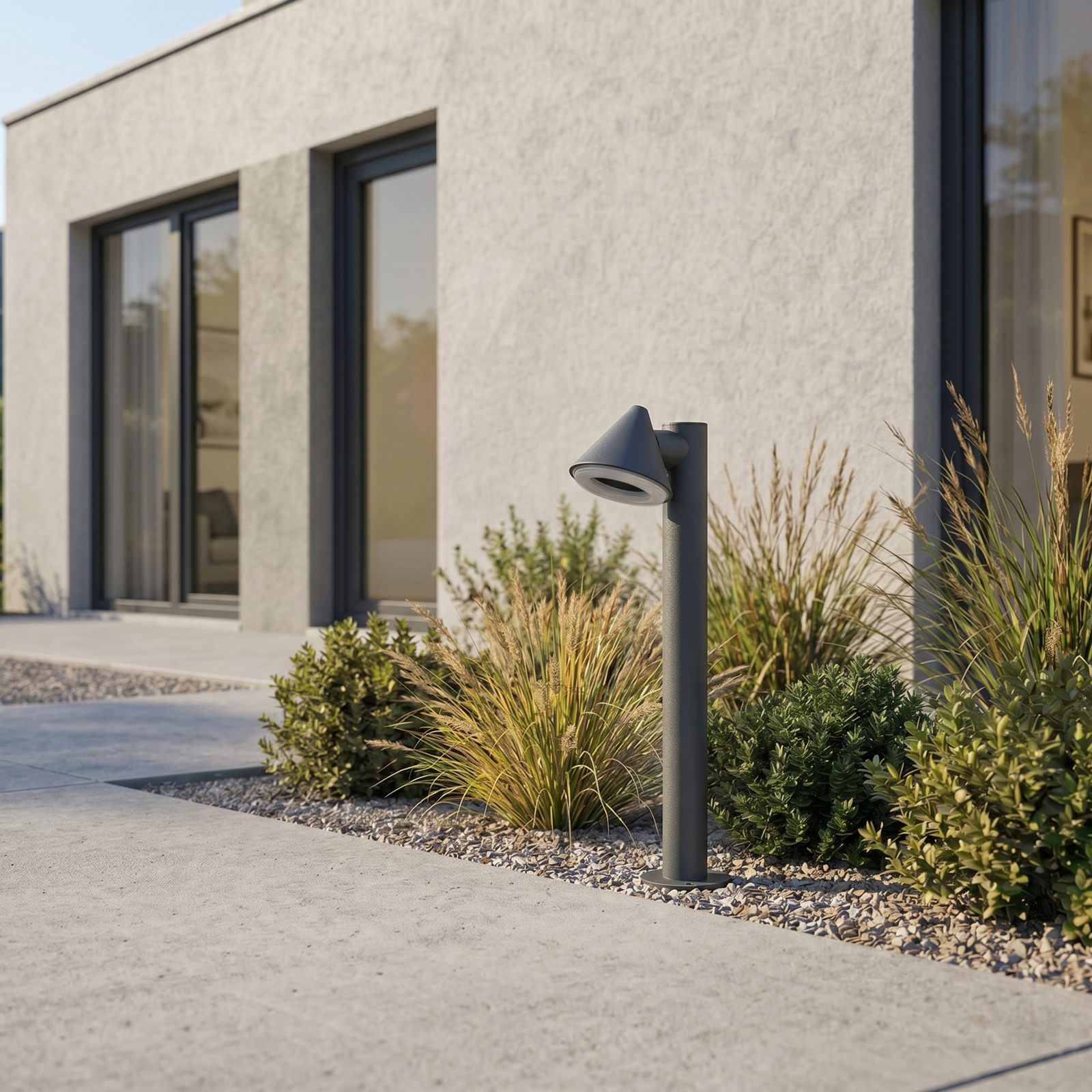 Lindby LED-ulična svetilka Soran, črna, 60 cm, kovinska, IP44