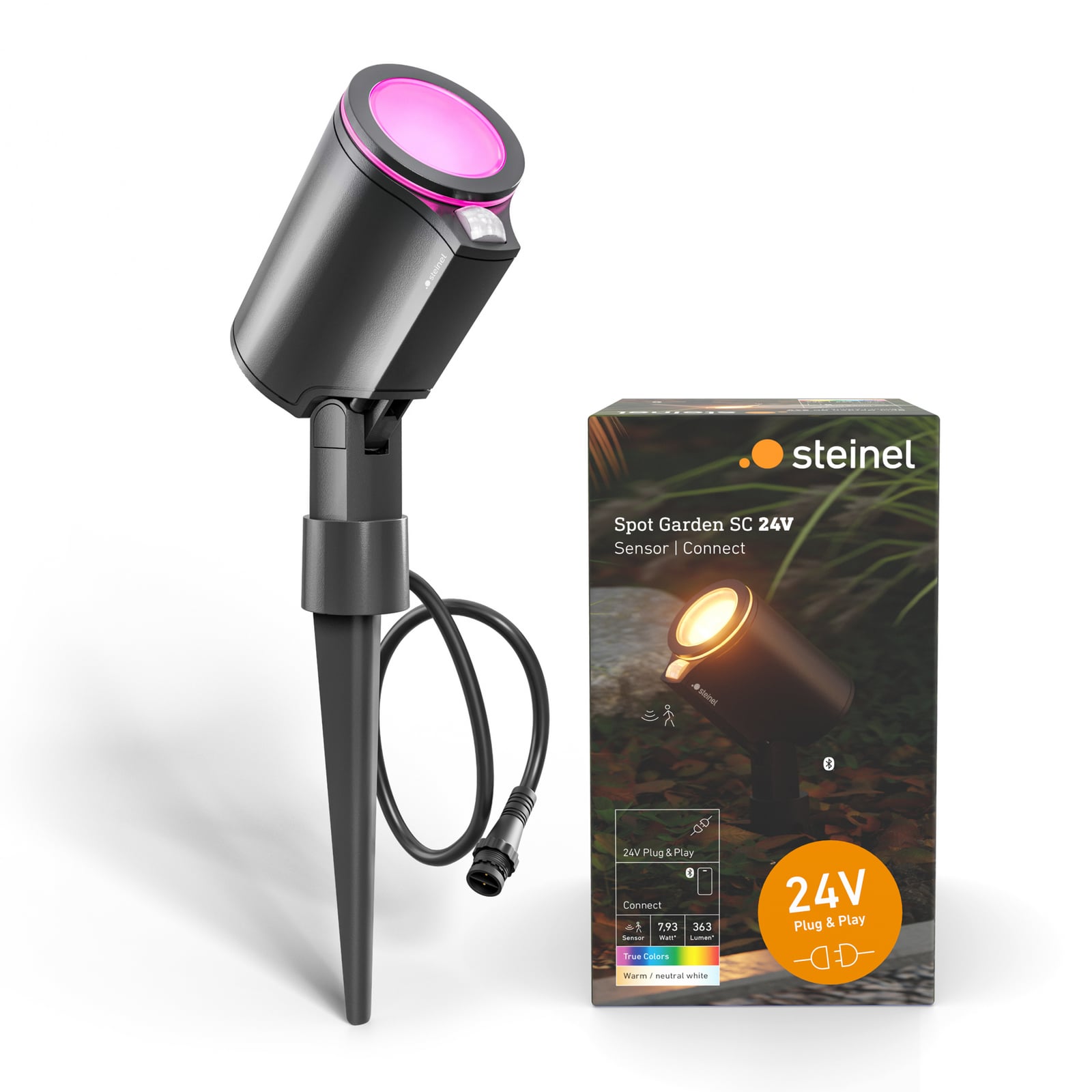 STEINEL LED spotlámpa Garden SC, érzékelő, antracit, IP65, RGBWW