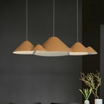 LOOM DESIGN LED pendant light Panorama, yellow/grey felt 106 cm