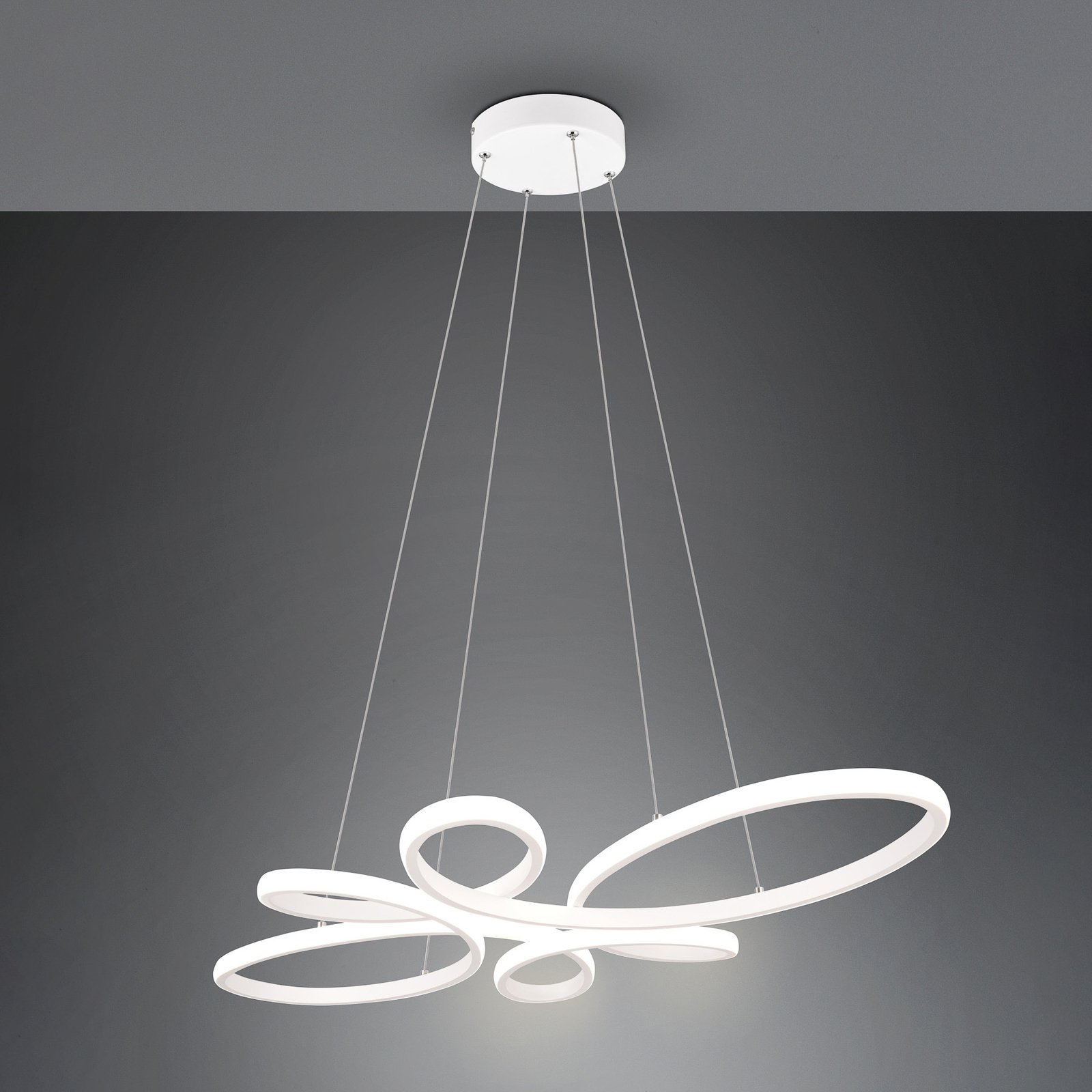 Lampă suspendată Fly LED, alb mat, 4.000 K, 83 cm x 45 cm