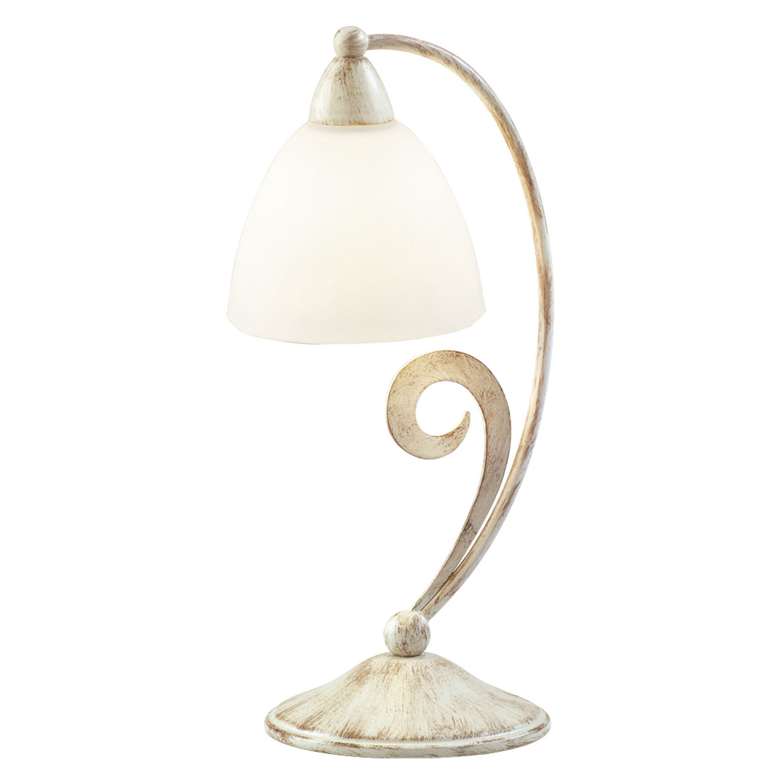 Tafellamp 1730/1L wit gesatineerd, ivoor