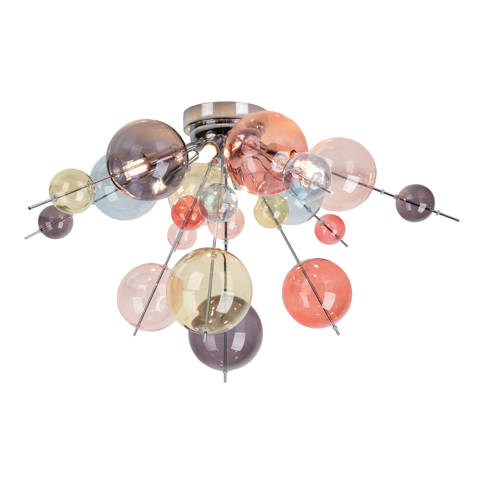 Stropna svjetiljka Explosion, Ø 57 cm, staklo, pastelne boje, G9 Stropna svjetiljka Explosion, Ø 57 cm, staklo, pastelne boje, G9