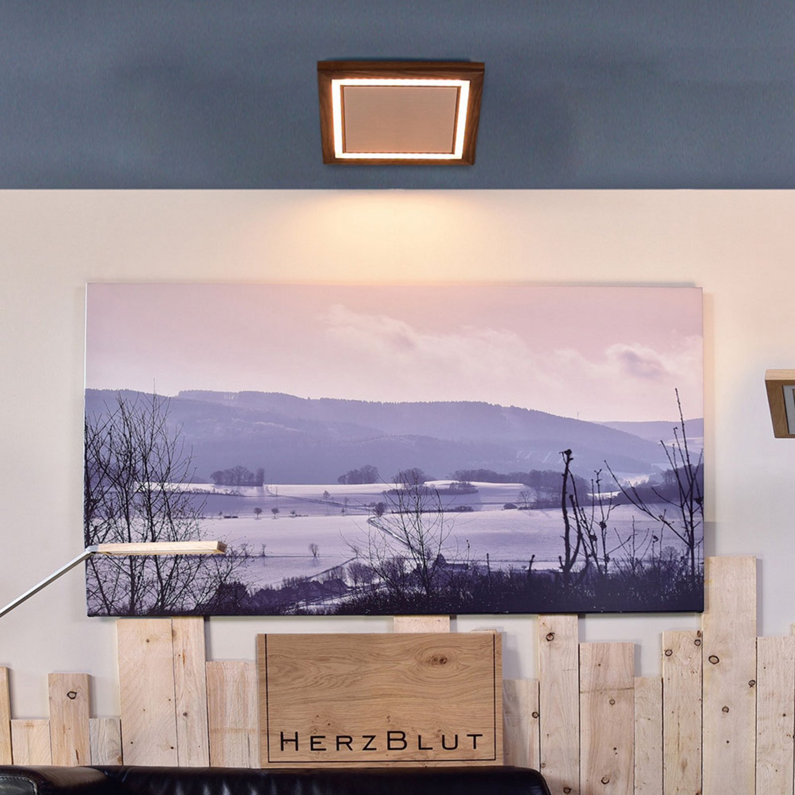 HerzBlut Otto O LED ceiling lamp square Klick&Dim
