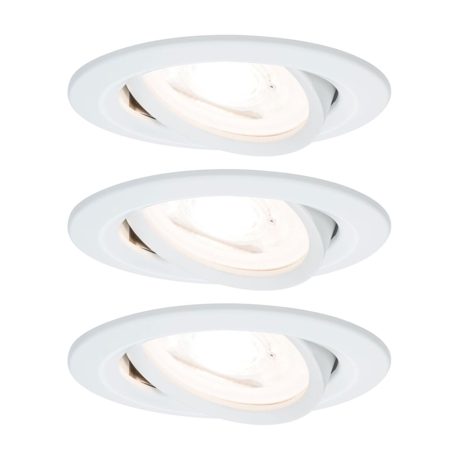 Nova 3-spot round swivel/dimmable, white - Paulmann