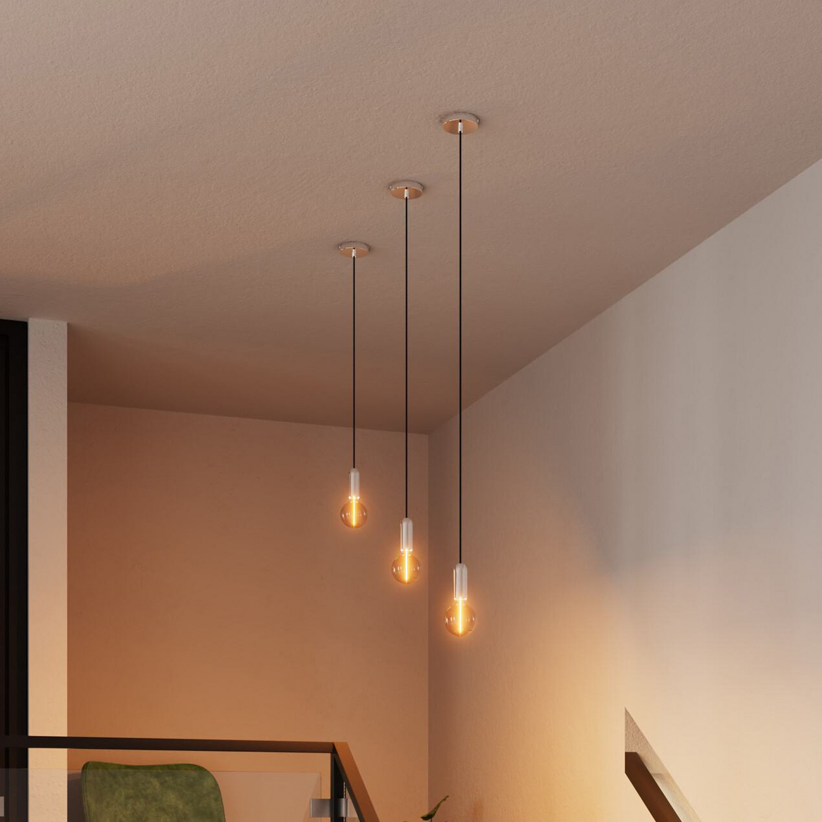 Lampă suspendată OSRAM VINTAGE 1906 ROUND crom metal Ø 10 cm