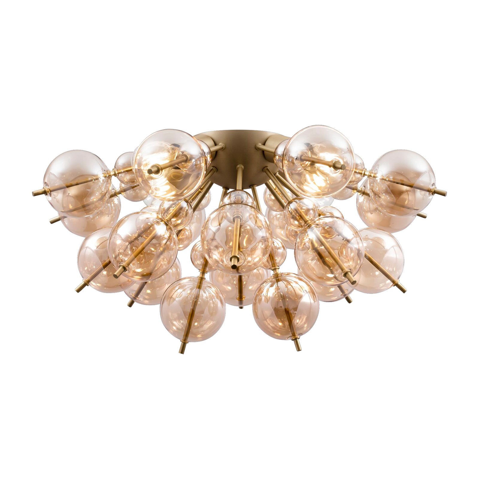 Maytoni Bolla ceiling lamp glass brass/amber