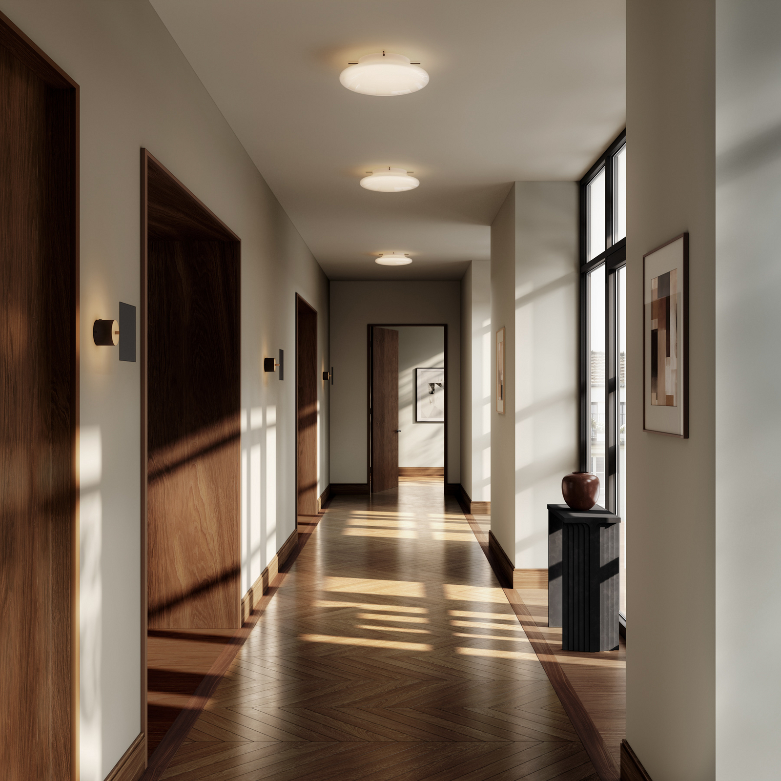 Candeeiro de parede LED Hikari Ø 45 cm, vidro opalino IP44 - 101 Copenhagen