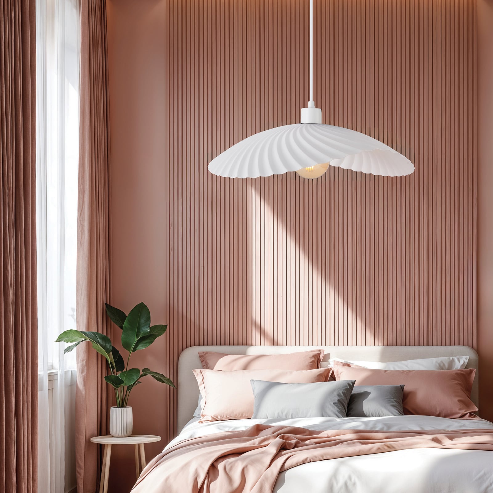 Závěsné světlo Dance, bílé, Ø 47 cm, kov