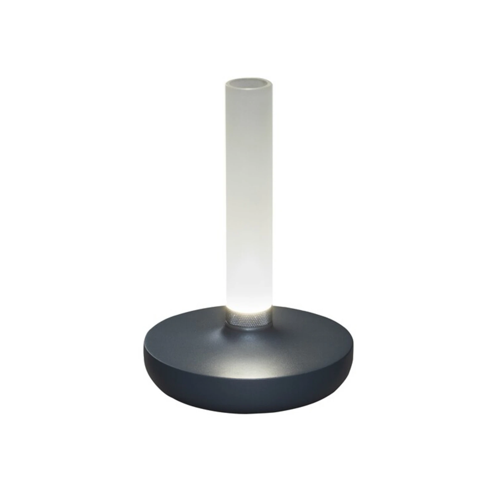 Stolová LED lampa Biarritz, IP54 batéria CCT sivá