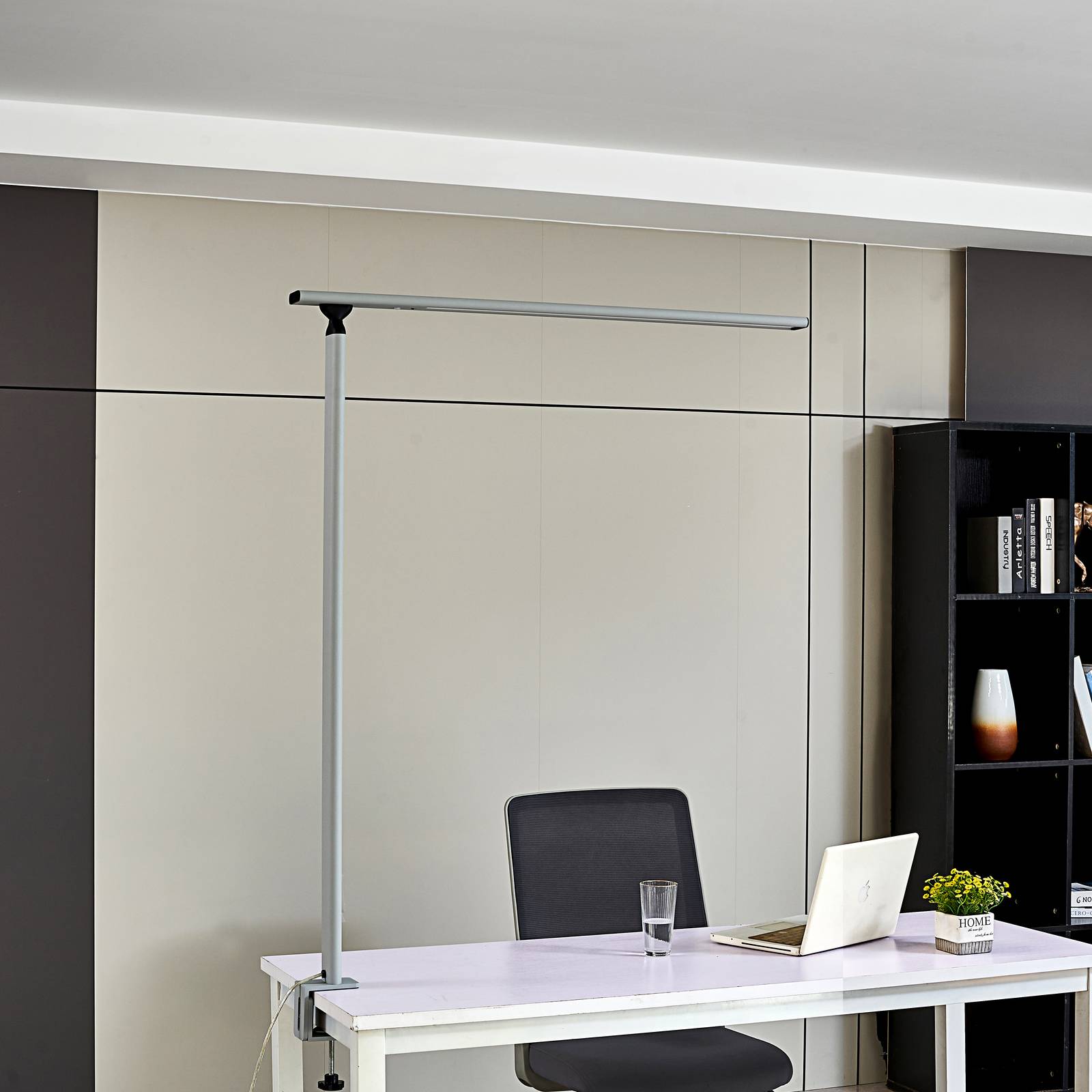 Prios Zyair LED-Büro-Klemmleuchte silber günstig online kaufen