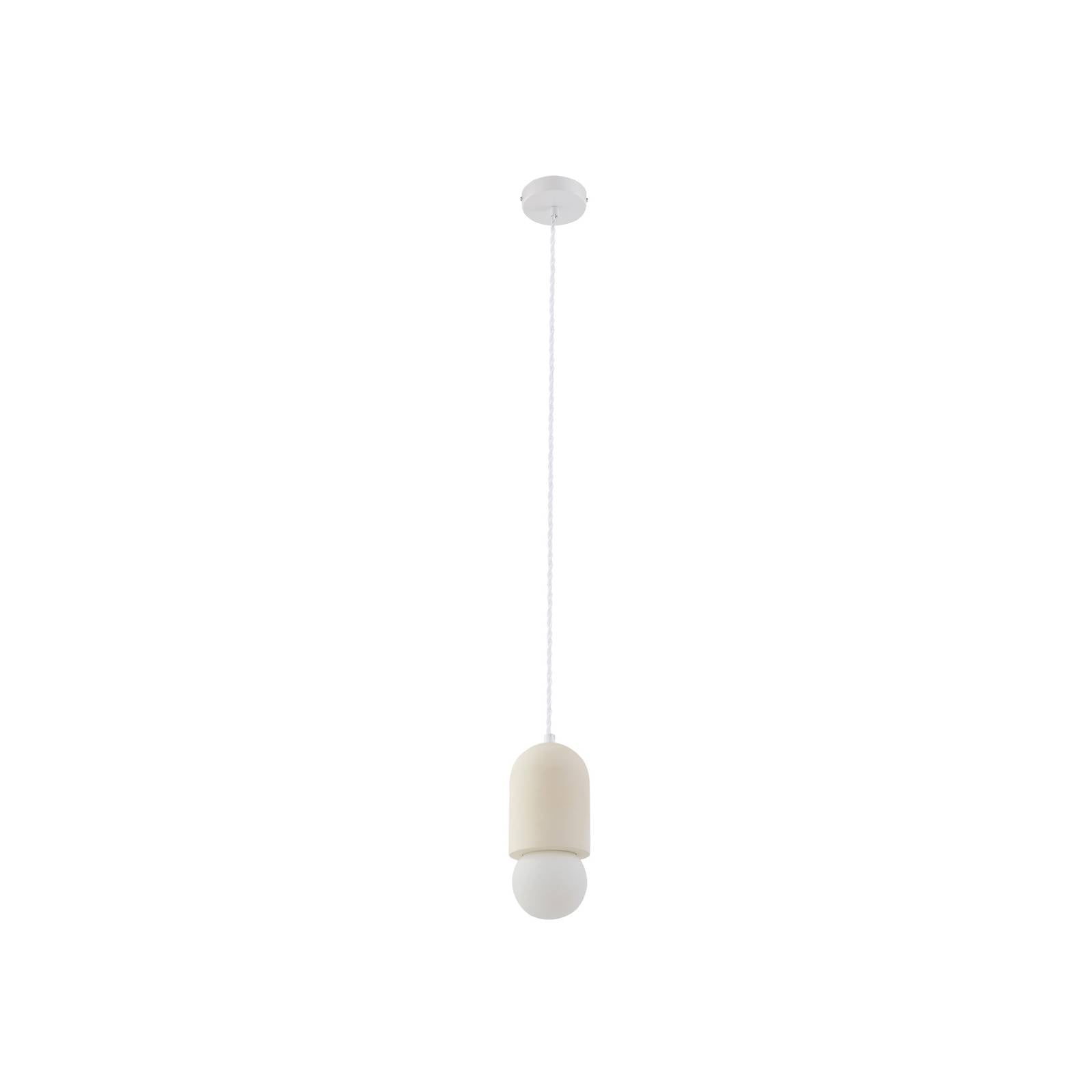 Lindby Pendelleuchte Nielson, Ø 11 cm, beige, Gips