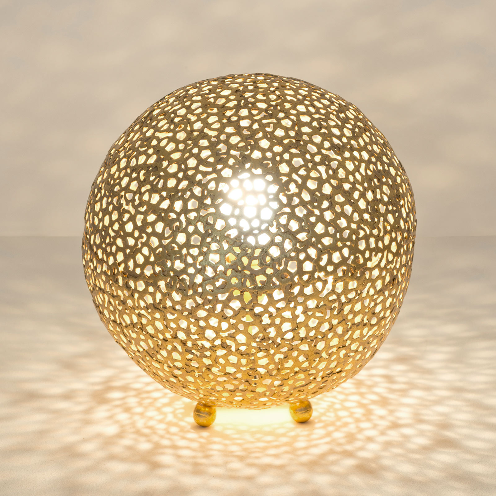 Bordlampe Lily Piccolo, Ø 33 cm, gull