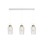 Hanglamp Nora, wit, transparant, 3-lamps bundel, glas