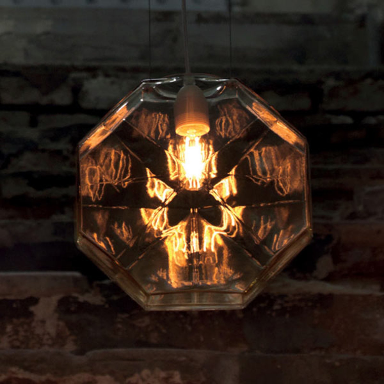 Karman 24 Karati hanging light, yellow octagonal