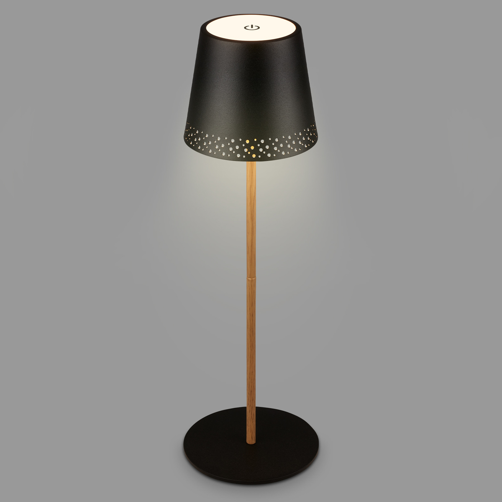 Kiki lampă masă LED acumulator, 3.000K negru/auriu