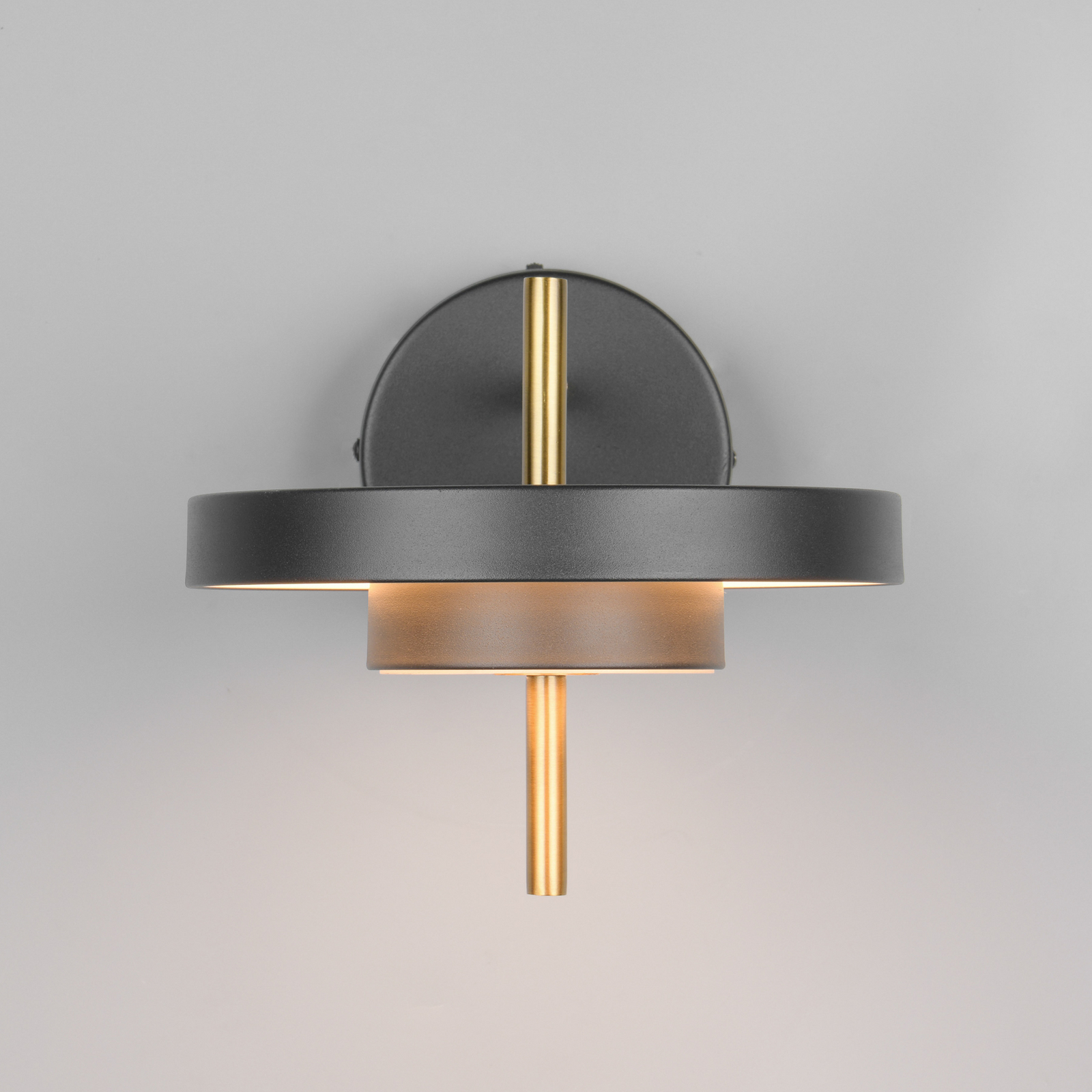 LED stenska svetilka Keaton, črna/zlata barva Ø 20 cm kovina, CCT LED stenska svetilka Keaton, črna/zlata barva Ø 20 cm kovina, CCT