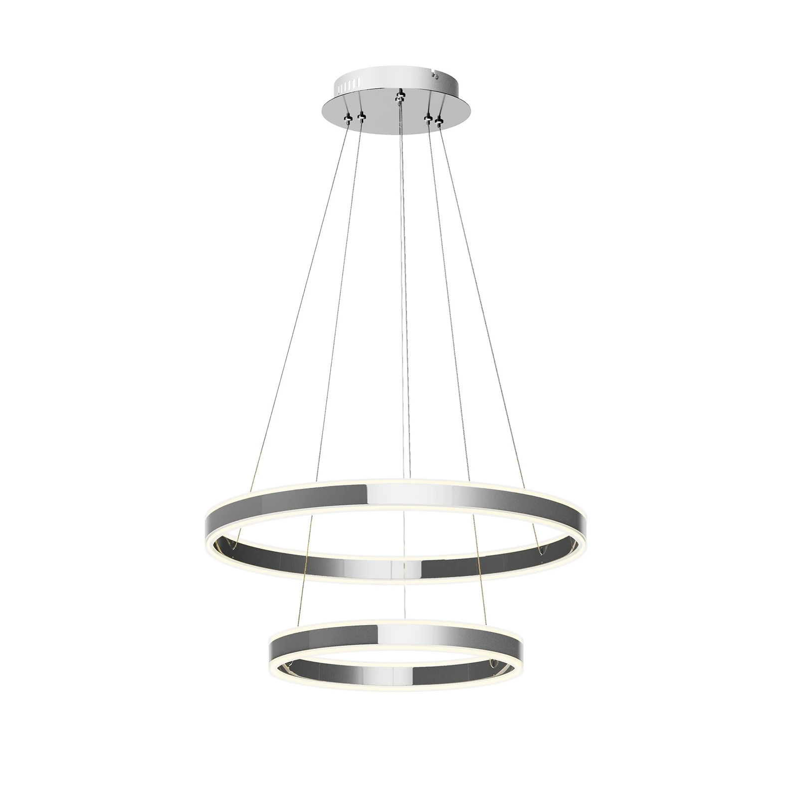 Lucande Lampa wisząca LED Lyani, 60 cm, 2-punktowa, chrom, ściemniana