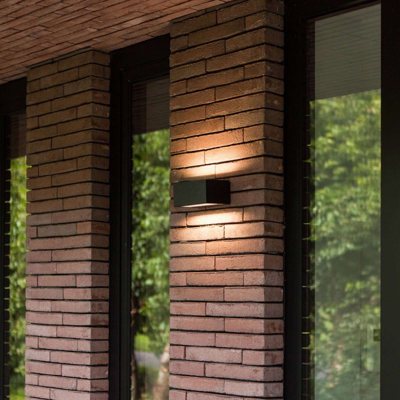 LUTEC LED buiten wandlamp GEMINI, zwart, 14 cm, IP54, naar boven/naar beneden