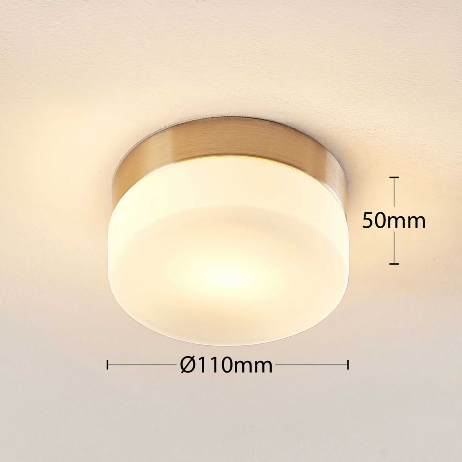 Badkamer-plafondlamp Amilia met glazen kap Ø 11 cm