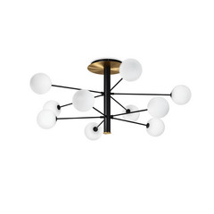 Ideal Lux Cosmopolitan черен/месинг 10fl Ø 124