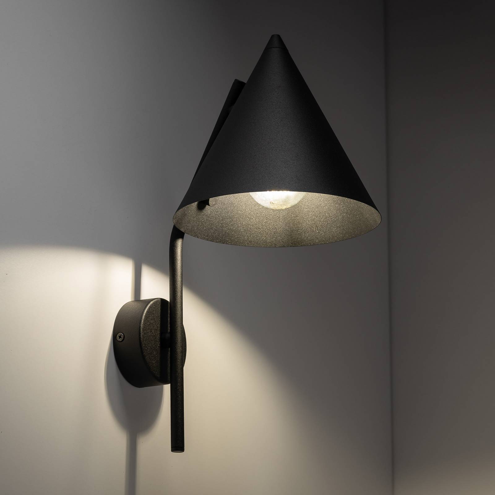 Kinkiet Cono, 1-punktowy, czarny, E27