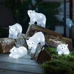 Figurines LED Ours polaire pour l’extérieur, par 5