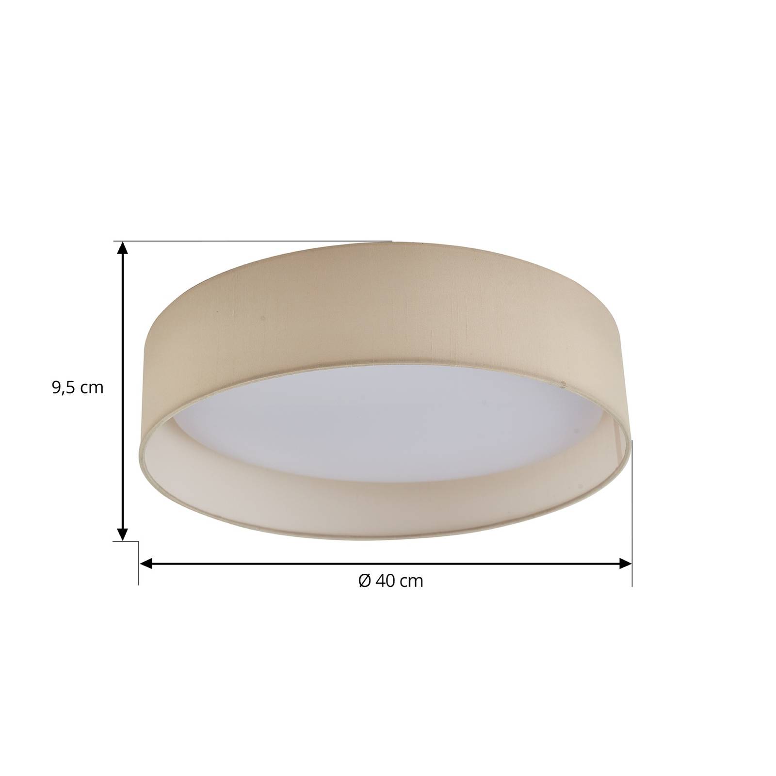 Lampa sufitowa LED Eilif, tkanina, biały, Ø 40 cm, CCT