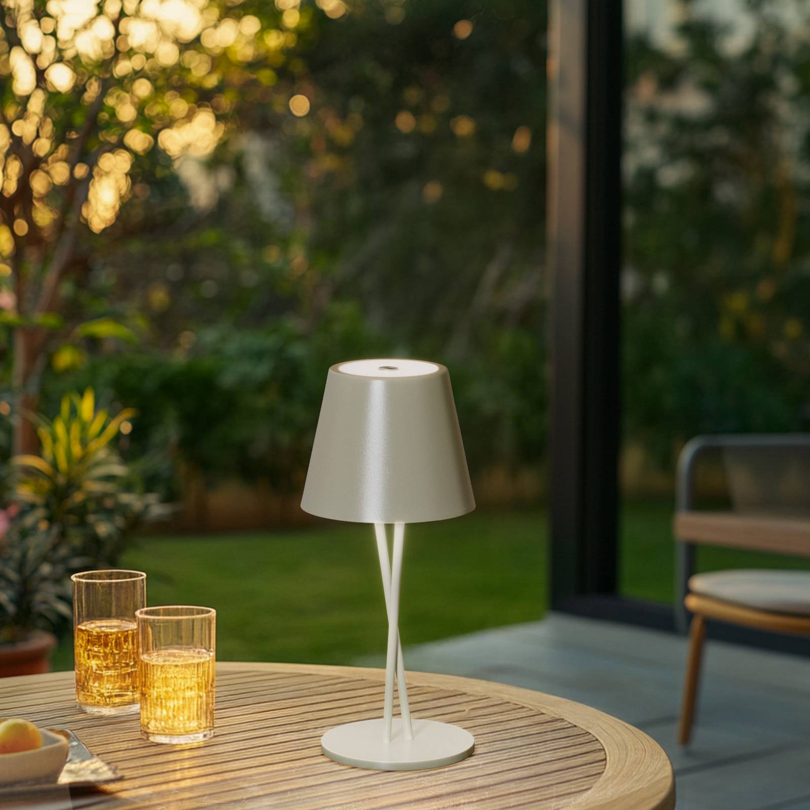 Lindby LED-Akkutischleuchte Janea CROSS, grün, Metall günstig online kaufen