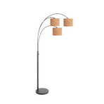 Vloerlamp Sparkled Light, zwart/bruin, 180 cm, kurk, 3-lamps.