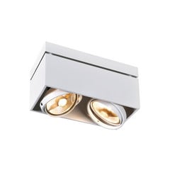 Lámpara de techo SLV Kardamod, blanca, acero, longitud 31,5 cm, 2 luces.