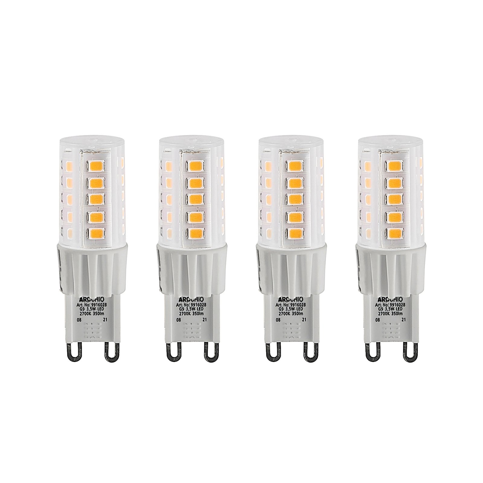 Arcchio LED-Stiftsockellampe G9 3,5W 827 4er-Set