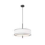 Candeeiro suspenso Maytoni Bergamo, branco/preto, Ø 50 cm, linho