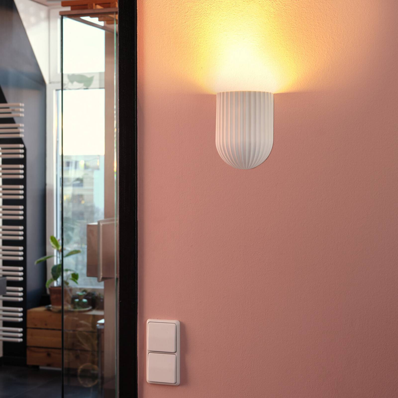 OSRAM Wandleuchte Decor Plaster Routes, weiß, Gips, GU10 günstig online kaufen