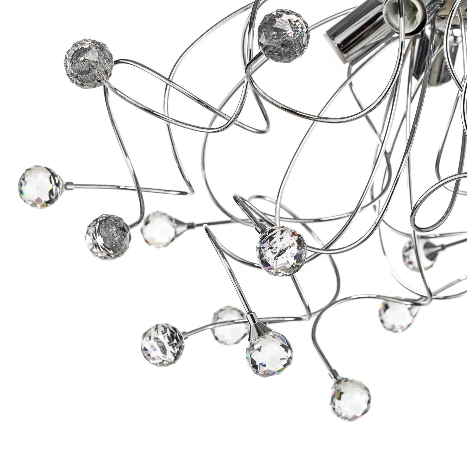 Lampa sufitowa Trilly chrom z kryształami, 5-pkt.