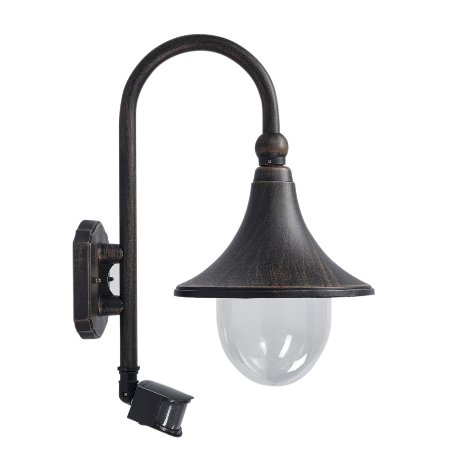 Daphne Utomhus Vägglampa w/Sensor Antique Black - Lindby
