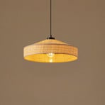 Lindby Haldor pendant light, rattan, natural colour, Ø 40 cm