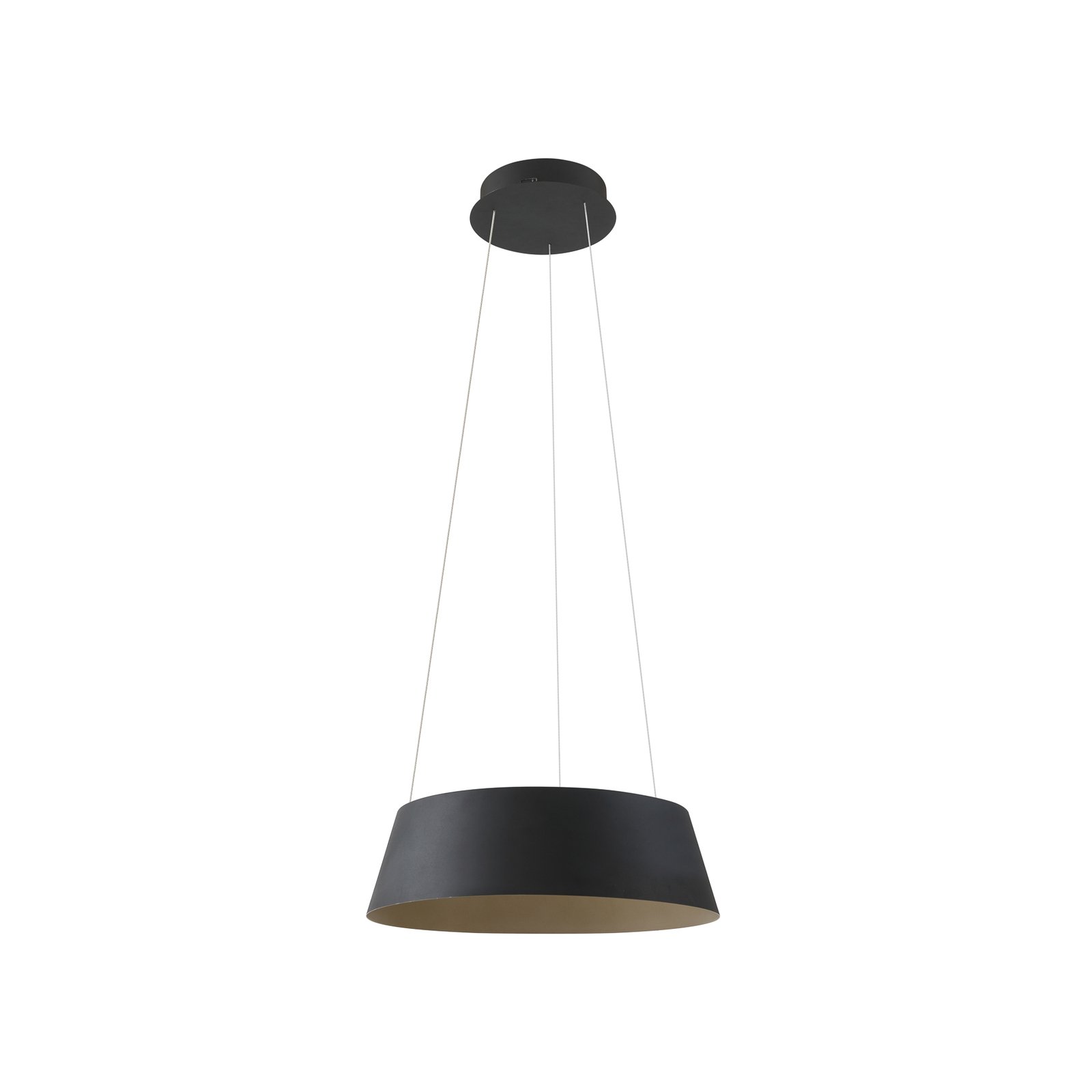 Lucande LED viseča svetilka Belsar, črna, aluminij, CCT