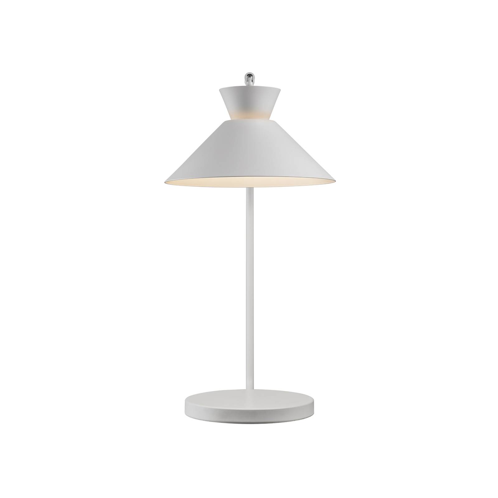 Dial bordlampe af metal, hvid