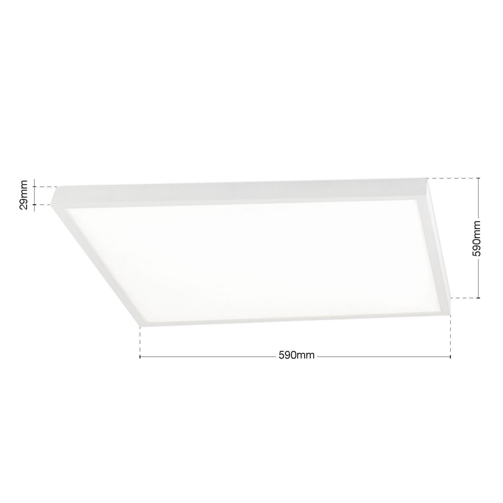 LED ceiling lamp Disc, white, length 60 cm, CCT, metal