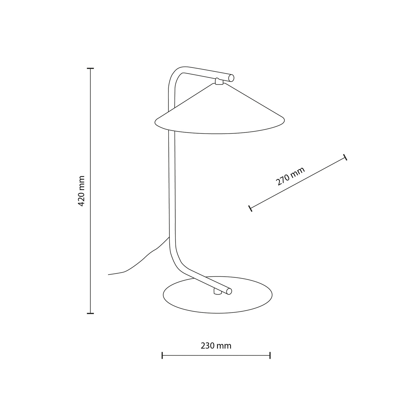 tafellamp Lume, crème, metaal, hoogte 42 cm