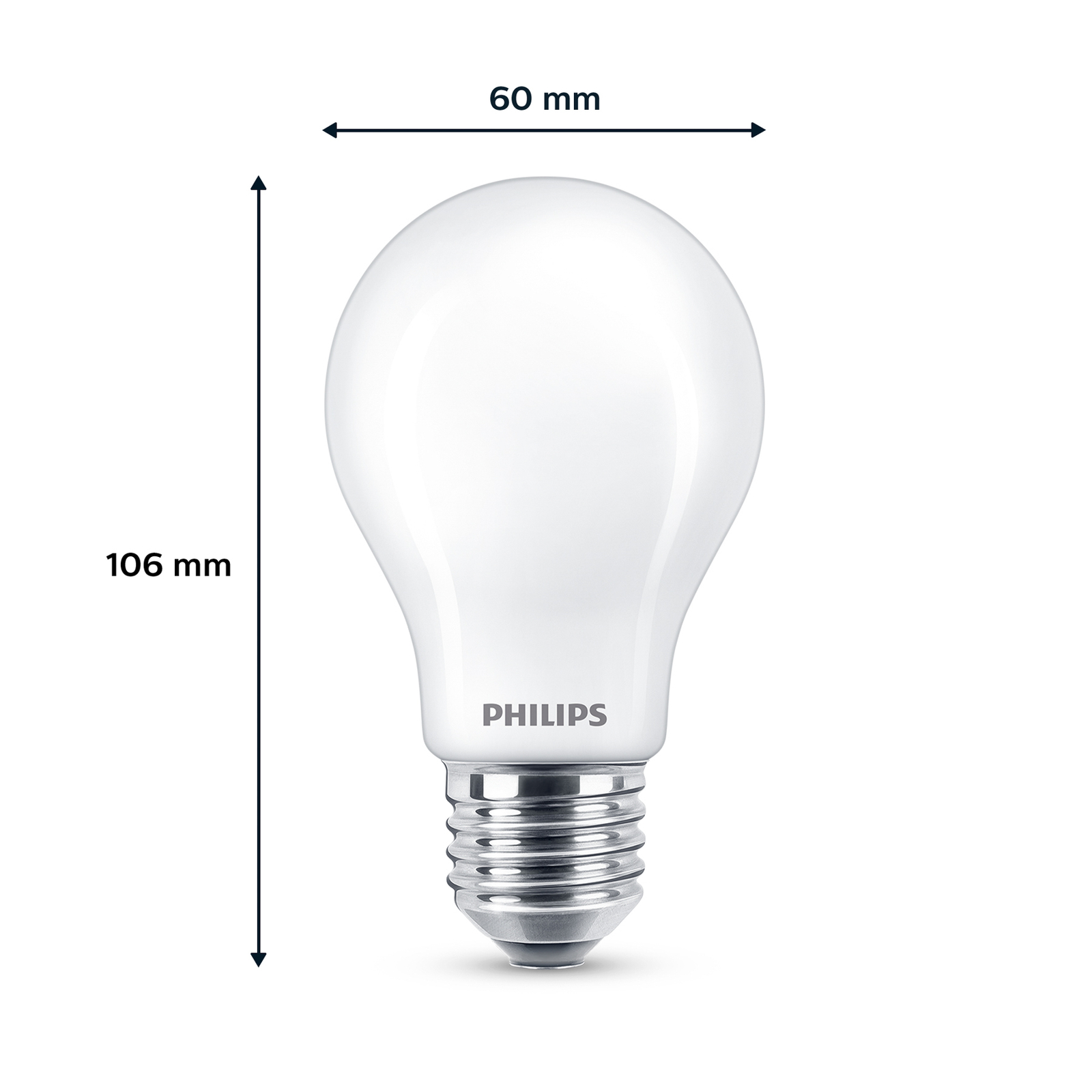 Philips LED lamp E27 7W 806lm 2,700K matt 2tk