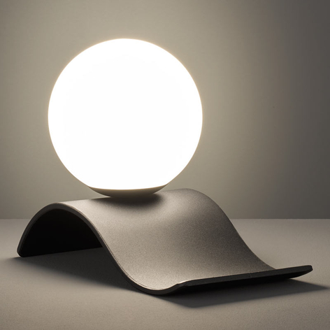 Lámpara de mesa de vidrio Lara, negro mate