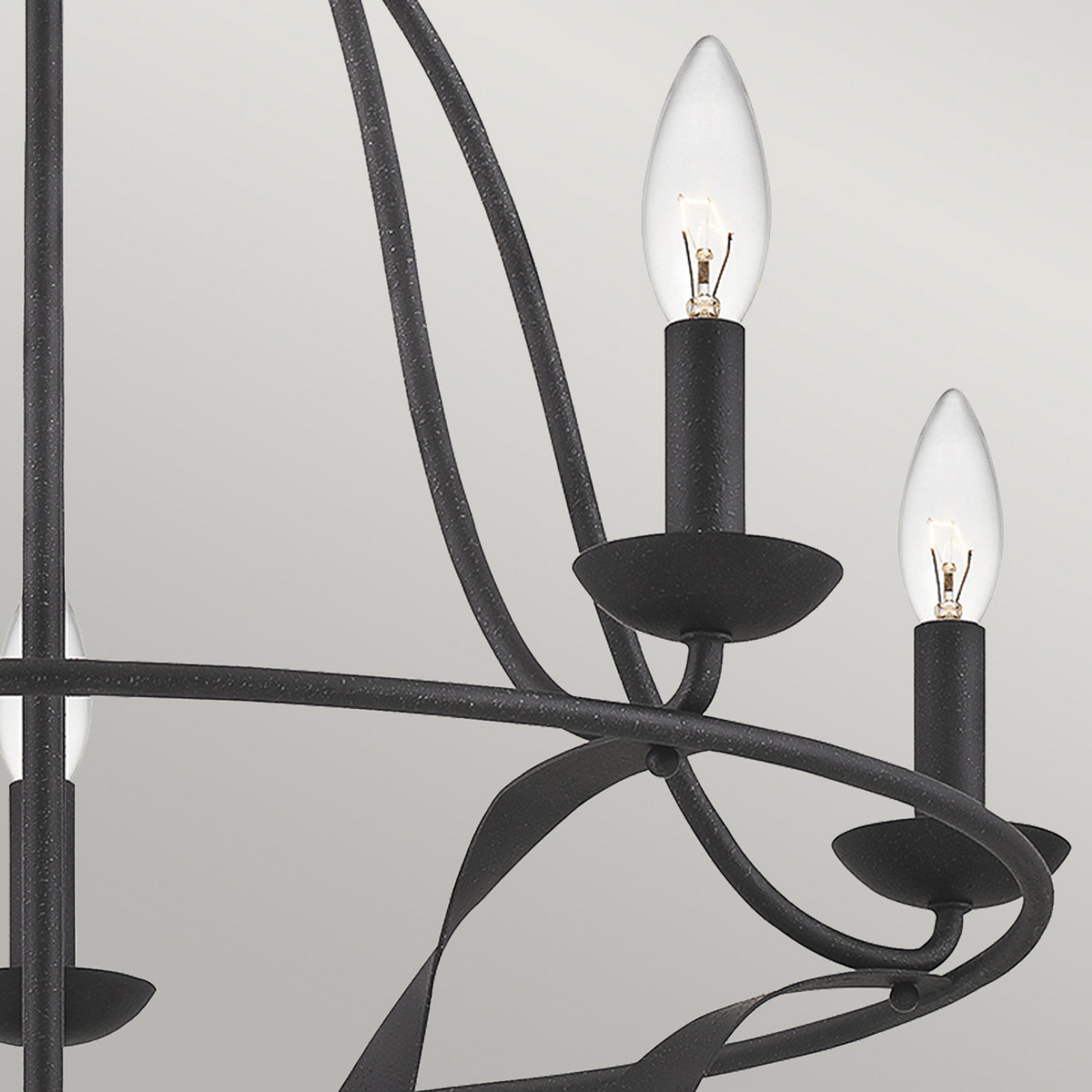 QUOIZEL Candelabru Bradbury 5 becuri gri - Camera de zi / sufragerie - gri cenușă - Metal