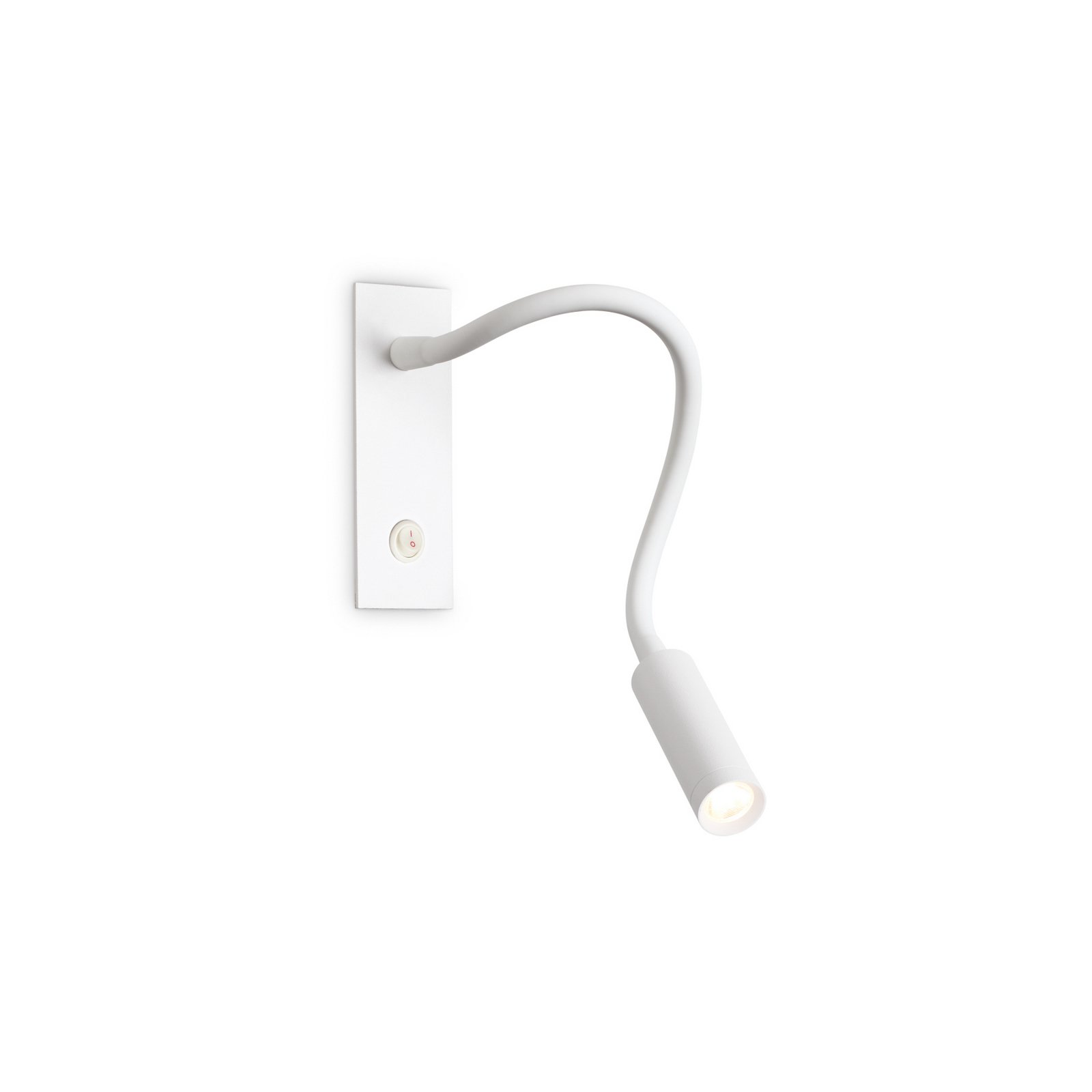 Ideal Lux LED wandlamp IO, wit, flexibele arm, schakelaar